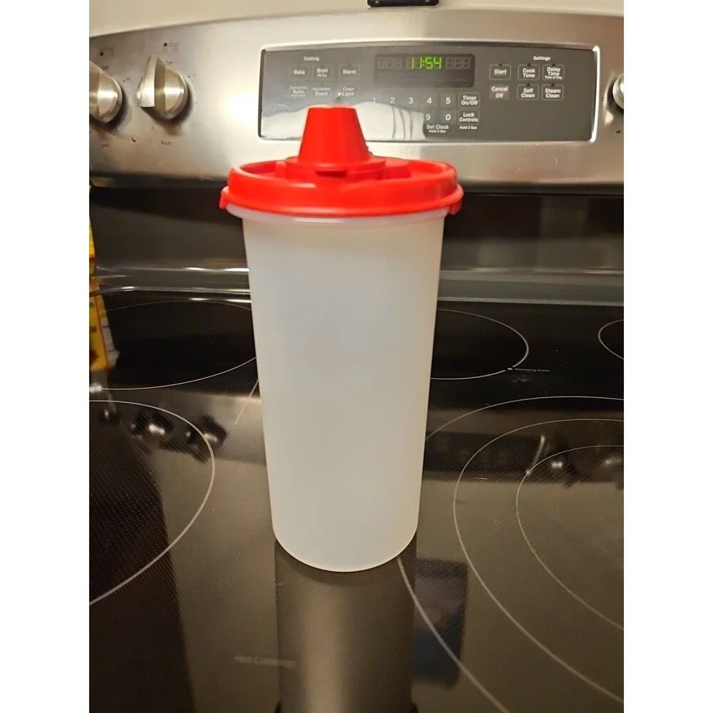 Vintage Tupperware Modular Mates 1641 #3 Container With Red Magic Flow Lid 1898B